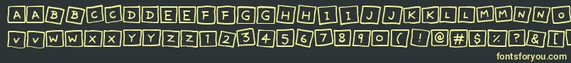 CuteNotes Font – Yellow Fonts on Black Background