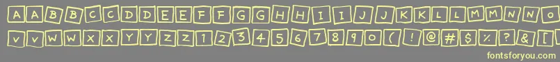 CuteNotes Font – Yellow Fonts on Gray Background