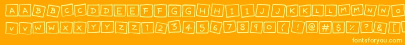 CuteNotes Font – Yellow Fonts on Orange Background