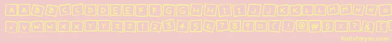 CuteNotes Font – Yellow Fonts on Pink Background