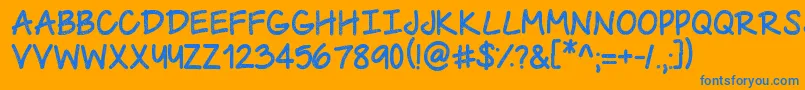 UrbanClass Font – Blue Fonts on Orange Background