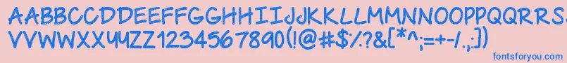 UrbanClass Font – Blue Fonts on Pink Background