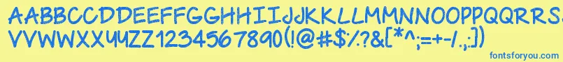 UrbanClass Font – Blue Fonts on Yellow Background