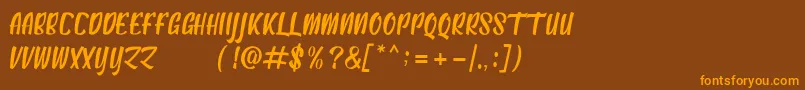 Подробнее о шрифте AntebrasDemo Шрифт AntebrasDemo – оранжевые шрифты на коричневом фоне