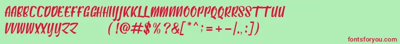 AntebrasDemo Font – Red Fonts on Green Background
