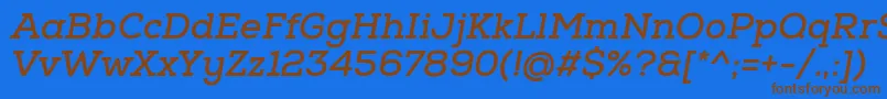 NexaSlabBoldOblique Font – Brown Fonts on Blue Background