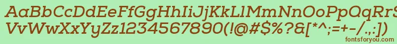 NexaSlabBoldOblique Font – Brown Fonts on Green Background