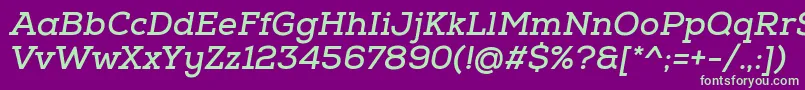 NexaSlabBoldOblique Font – Green Fonts on Purple Background