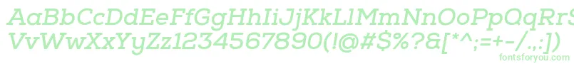 NexaSlabBoldOblique Font – Green Fonts on White Background