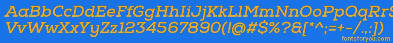 NexaSlabBoldOblique Font – Orange Fonts on Blue Background