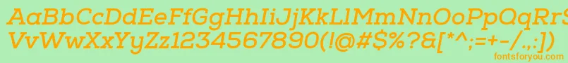 NexaSlabBoldOblique Font – Orange Fonts on Green Background
