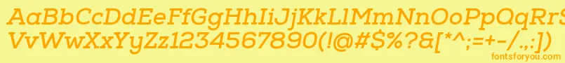 NexaSlabBoldOblique Font – Orange Fonts on Yellow Background