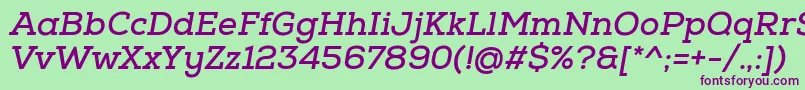 NexaSlabBoldOblique Font – Purple Fonts on Green Background