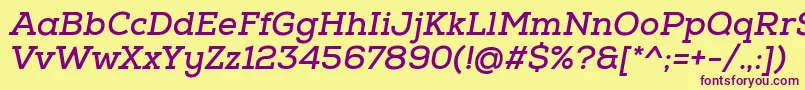 NexaSlabBoldOblique Font – Purple Fonts on Yellow Background