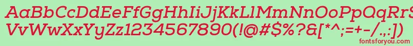 NexaSlabBoldOblique Font – Red Fonts on Green Background