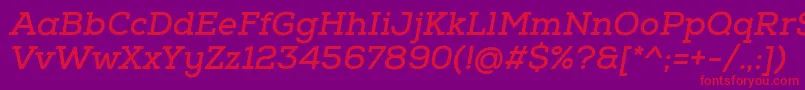 NexaSlabBoldOblique Font – Red Fonts on Purple Background