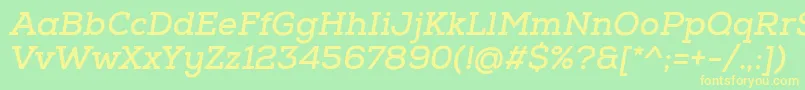 NexaSlabBoldOblique Font – Yellow Fonts on Green Background