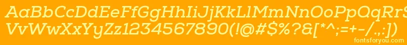 NexaSlabBoldOblique Font – Yellow Fonts on Orange Background