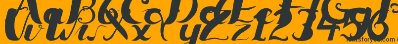 Ceicillia16121Regular Font – Black Fonts on Orange Background
