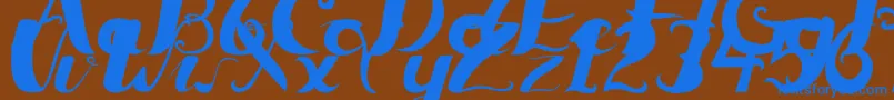 Ceicillia16121Regular Font – Blue Fonts on Brown Background