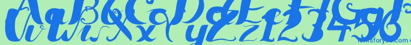 Ceicillia16121Regular Font – Blue Fonts on Green Background