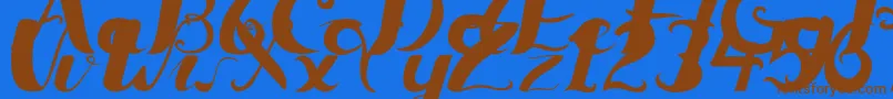 Ceicillia16121Regular Font – Brown Fonts on Blue Background