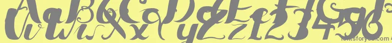 Ceicillia16121Regular Font – Gray Fonts on Yellow Background