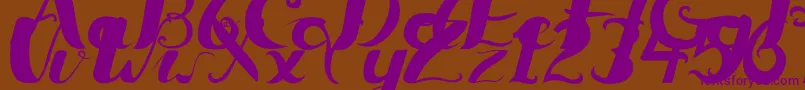 Ceicillia16121Regular Font – Purple Fonts on Brown Background