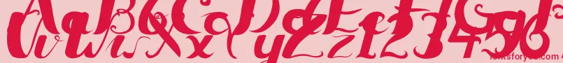 Ceicillia16121Regular Font – Red Fonts on Pink Background