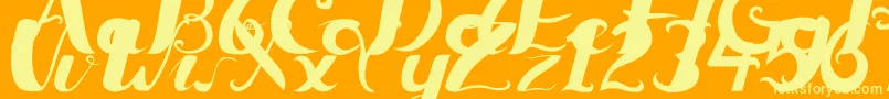 Ceicillia16121Regular Font – Yellow Fonts on Orange Background