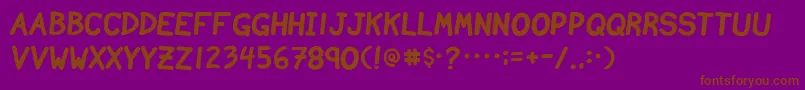 NvscriptB-fontti – ruskeat fontit violetilla taustalla