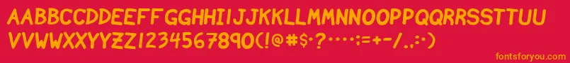 NvscriptB Font – Orange Fonts on Red Background