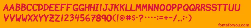 NvscriptB Font – Red Fonts on Orange Background