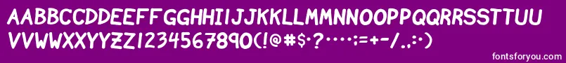 Шрифт NvscriptB – белые шрифты на фиолетовом фоне
