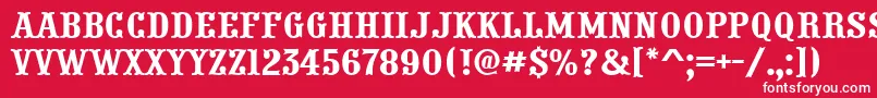 フォントPresentumRegular – 赤い背景に白い文字