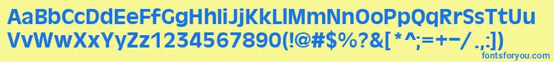 OlvB Font – Blue Fonts on Yellow Background