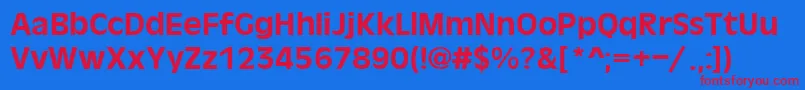 フォントOlvB – 赤い文字の青い背景