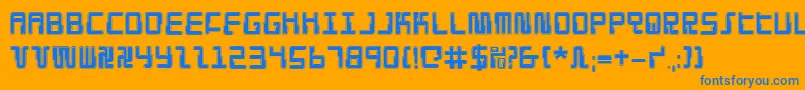Droidloverp Font – Blue Fonts on Orange Background