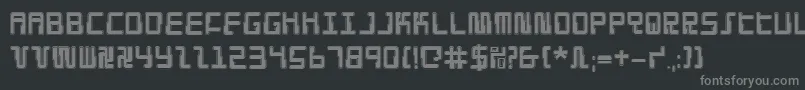 フォントDroidloverp – 黒い背景に灰色の文字