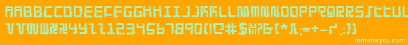 Шрифт Droidloverp – зелёные шрифты на оранжевом фоне