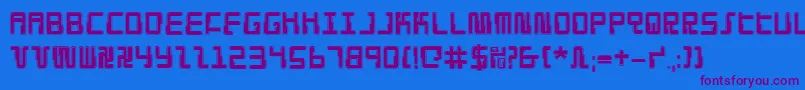 Droidloverp Font – Purple Fonts on Blue Background