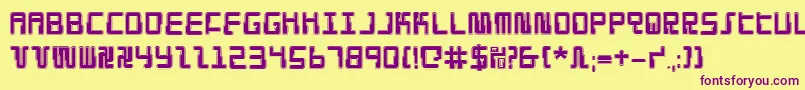 Droidloverp Font – Purple Fonts on Yellow Background