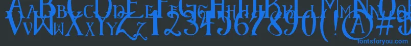 フォントElementaryGothicScaled – 黒い背景に青い文字