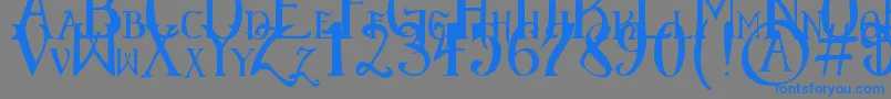 フォントElementaryGothicScaled – 灰色の背景に青い文字