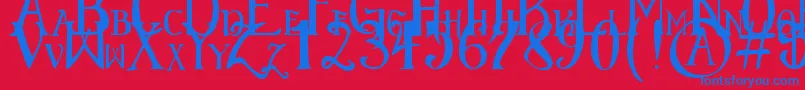 ElementaryGothicScaled Font – Blue Fonts on Red Background