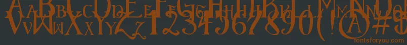 More about ElementaryGothicScaled Font ElementaryGothicScaled Font – Brown Fonts on Black Background