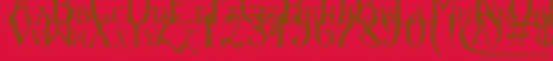 Police ElementaryGothicScaled – polices brunes sur fond rouge