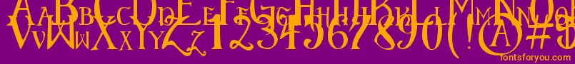 More about ElementaryGothicScaled Font ElementaryGothicScaled Font – Orange Fonts on Purple Background