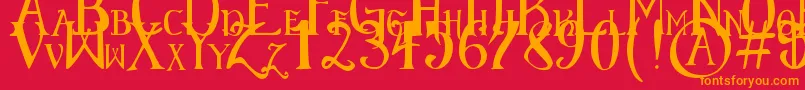 ElementaryGothicScaled Font – Orange Fonts on Red Background