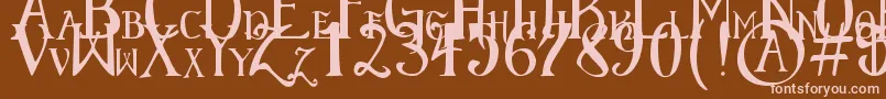Saiba mais sobre a fonte ElementaryGothicScaled Fonte ElementaryGothicScaled – fontes rosa em um fundo marrom